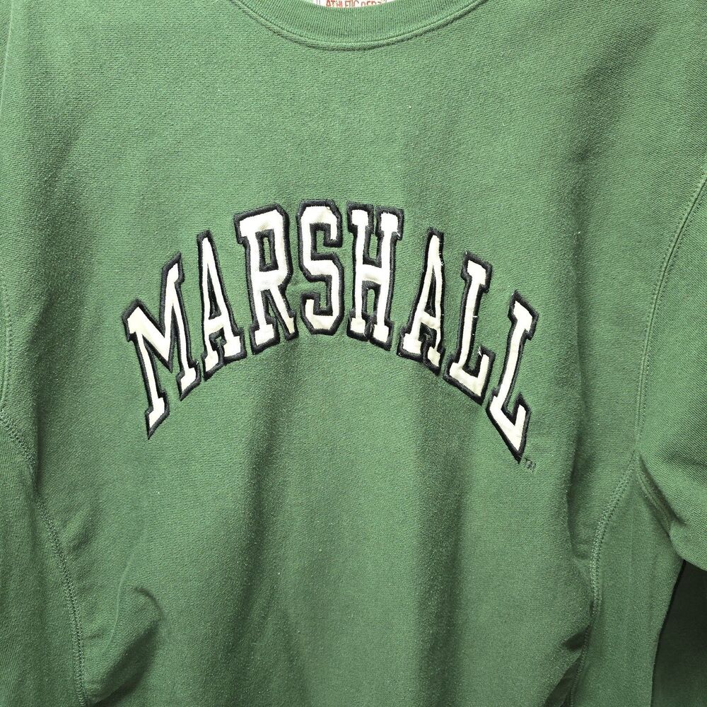 Vintage Steve & Barry’s Marshall Thundering Herd Green Sweatshirt Large - Picture 3 of 10